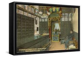 Interior, Drug Store, Chinatown, San Francisco, California-null-Framed Stretched Canvas