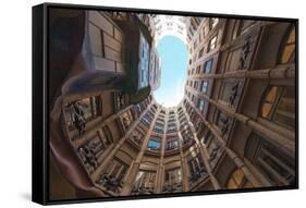 Interior Fish Eye View of La Pedrera (Casa Mila)-James Emmerson-Framed Stretched Canvas