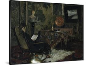 Interior, Grini, 1887 oil on board-Fritz Thaulow-Stretched Canvas