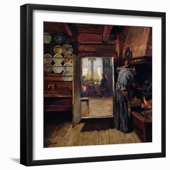 Interior in Seljord, 1890 oil on panel-Fritz Thaulow-Framed Giclee Print