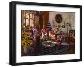 Interior in the Manor House Brasovo, 1912-Stanislav Julianovic Zukovskij-Framed Giclee Print