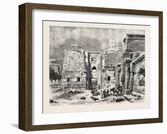 Interior in the Temple of Medinet Haboo. Egypt, 1879-null-Framed Giclee Print