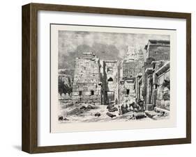 Interior in the Temple of Medinet Haboo. Egypt, 1879-null-Framed Giclee Print