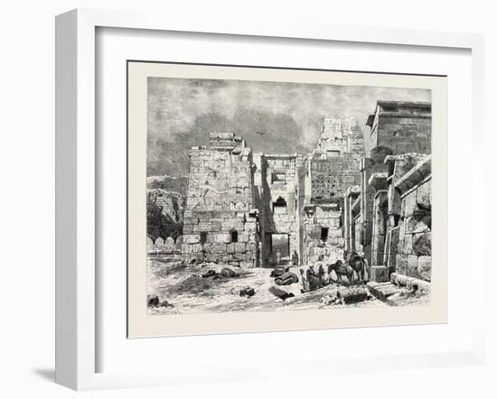 Interior in the Temple of Medinet Haboo. Egypt, 1879-null-Framed Giclee Print