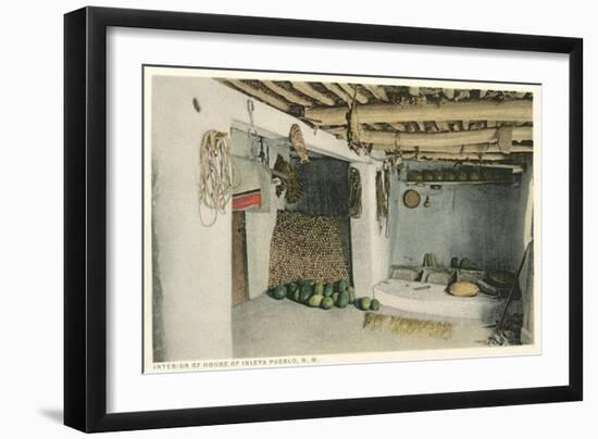 Interior, Isleta Pueblo House, New Mexico-null-Framed Art Print