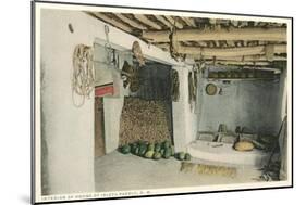 Interior, Isleta Pueblo House, New Mexico-null-Mounted Art Print