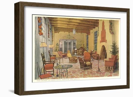 Interior, La Fonda Hotel, Santa Fe, New Mexico-null-Framed Art Print