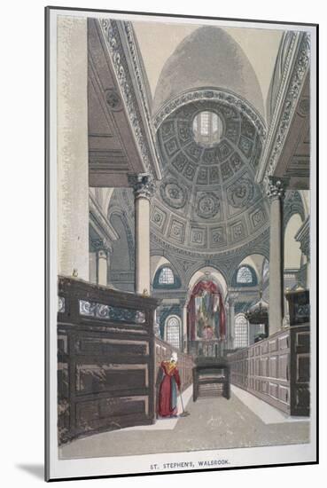 Interior Looking East, Church of St Stephen Walbrook, City of London, 1845-null-Mounted Giclee Print