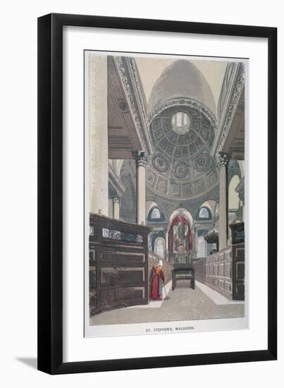 Interior Looking East, Church of St Stephen Walbrook, City of London, 1845-null-Framed Premium Giclee Print