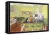 Interior, Mack's Waffle House, Retro Diner-null-Framed Stretched Canvas