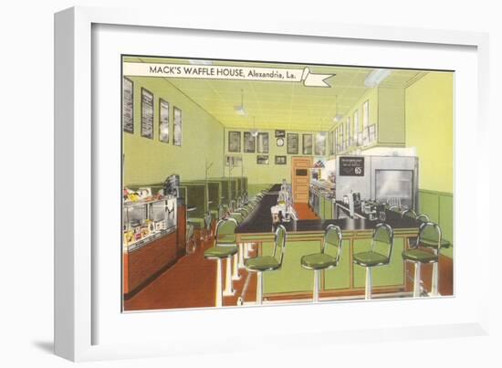 Interior, Mack's Waffle House, Retro Diner-null-Framed Art Print