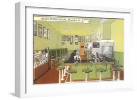 Interior, Mack's Waffle House, Retro Diner-null-Framed Art Print