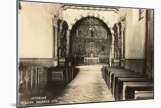 Interior, Mission Dolores, San Francisco, California-null-Mounted Art Print