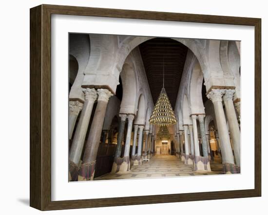 Interior, Mosque Okba (The Great Mosque), Kairouan, Unesco World Heritage Site, Tunisia-Ethel Davies-Framed Photographic Print
