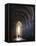 Interior North Nave Aisle with Priest Walking Away, Vezelay Abbey, UNESCO World Heritage Site, Veze-Nick Servian-Framed Stretched Canvas