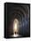 Interior North Nave Aisle with Priest Walking Away, Vezelay Abbey, UNESCO World Heritage Site, Veze-Nick Servian-Framed Stretched Canvas