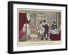 Interior of a Barber's House, Reign of Louis XIII of France, 17th Century-null-Framed Giclee Print