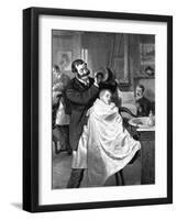 Interior of a Barber's Shop, 1890-null-Framed Photographic Print