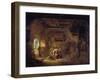 Interior of a Barn with an Old Woman at a Distaff-Isack van Ostade-Framed Giclee Print