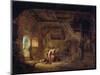 Interior of a Barn with an Old Woman at a Distaff-Isack van Ostade-Mounted Giclee Print