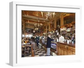 Interior of a Brasileira Old-Style Coffee House, Baixa Chiado, Lisbon, Portugal, Europe-Stuart Black-Framed Photographic Print