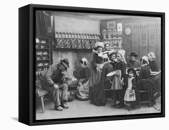 Interior of a Breton Pancake Restaurant, Finistere, c.1900-French Photographer-Framed Stretched Canvas