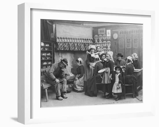 Interior of a Breton Pancake Restaurant, Finistere, c.1900-French Photographer-Framed Photographic Print