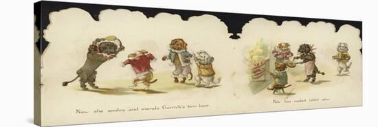 Interior of a Card Depicting Dogs in Circus Costumes-null-Stretched Canvas