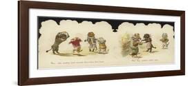 Interior of a Card Depicting Dogs in Circus Costumes-null-Framed Giclee Print