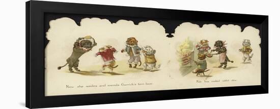 Interior of a Card Depicting Dogs in Circus Costumes-null-Framed Giclee Print