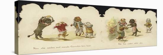 Interior of a Card Depicting Dogs in Circus Costumes-null-Stretched Canvas