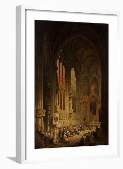 Interior of a Cathedral, 1822 or 1829-David Roberts-Framed Giclee Print