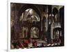 Interior of a Church, or Jesus Chasing the Merchants from the Temple (Oil on Canvas)-Flemish School-Framed Giclee Print