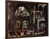 Interior of a Church, or Jesus Chasing the Merchants from the Temple (Oil on Canvas)-Flemish School-Framed Giclee Print