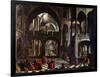 Interior of a Church, or Jesus Chasing the Merchants from the Temple (Oil on Canvas)-Flemish School-Framed Giclee Print