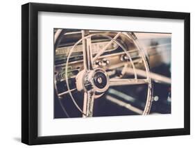 Interior of a Classic American Car-NejroN Photo-Framed Photographic Print