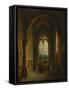 Interior of a Cloister (Oil on Canvas)-Louis Jacques Mande Daguerre-Framed Stretched Canvas