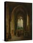 Interior of a Cloister (Oil on Canvas)-Louis Jacques Mande Daguerre-Stretched Canvas