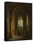 Interior of a Cloister (Oil on Canvas)-Louis Jacques Mande Daguerre-Framed Stretched Canvas