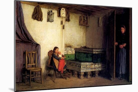 Interior of a Cottage, C.1870-77-Albert Anker-Mounted Giclee Print