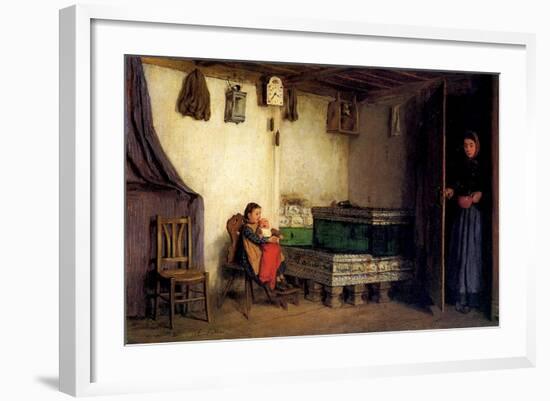 Interior of a Cottage, C.1870-77-Albert Anker-Framed Giclee Print