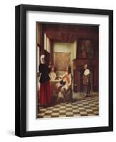 'Interior of a Dutch House', c1658, (c1915)-Pieter De Hooch-Framed Giclee Print