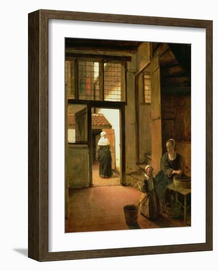 Interior of a Dutch House-Pieter de Hooch-Framed Giclee Print