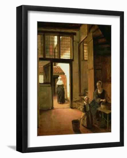 Interior of a Dutch House-Pieter de Hooch-Framed Giclee Print