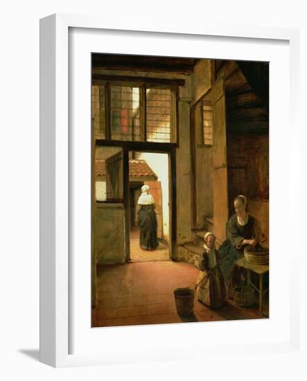 Interior of a Dutch House-Pieter de Hooch-Framed Giclee Print