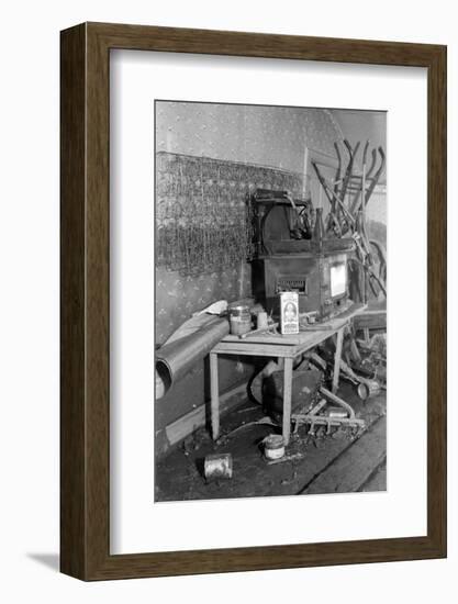 Interior of a farmhouse near Ridgeley, Tennessee, after the flood waters had subsided, 1937-Walker Evans-Framed Photographic Print