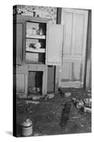 Interior of a farmhouse near Ridgeley, Tennessee, after the flood waters had subsided, 1937-Walker Evans-Stretched Canvas