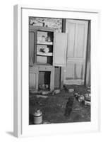 Interior of a farmhouse near Ridgeley, Tennessee, after the flood waters had subsided, 1937-Walker Evans-Framed Photographic Print