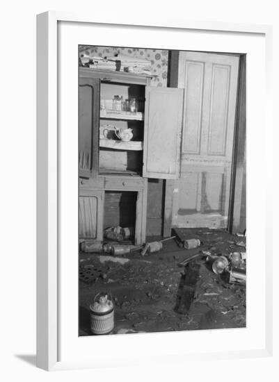 Interior of a farmhouse near Ridgeley, Tennessee, after the flood waters had subsided, 1937-Walker Evans-Framed Photographic Print