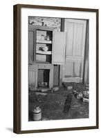 Interior of a farmhouse near Ridgeley, Tennessee, after the flood waters had subsided, 1937-Walker Evans-Framed Photographic Print